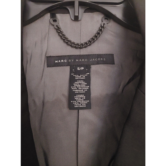 Marc by Marc Jacobs Black Lined Wool Blazer Suit Jacket Sz S/P Small NWT $448 - Picture 8 of 14